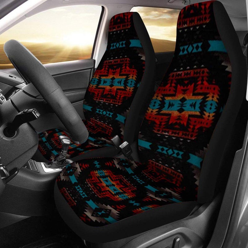 Dreaweet Navajo Print Car Seat Covers for Men Women Southwest Pattern Front Seat Protector Cover Full Set of 2pc Universal Size for Car, Truck or SUVs - Image 2